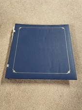 Creative Memories 12  Open Spine Album Blue Gold 21 White Pages  Protectors