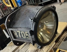 Antique Locomotive Headlight Assembly w Cast Iron Frame