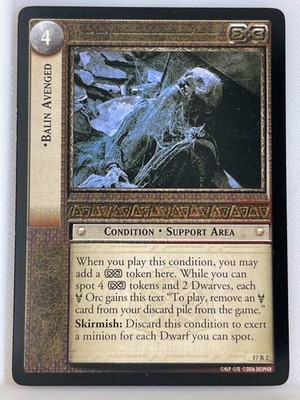 LORD OF THE RINGS TCG RISE OF SARUMAN RARE CARD 17R2 BALIN AVENGED ex