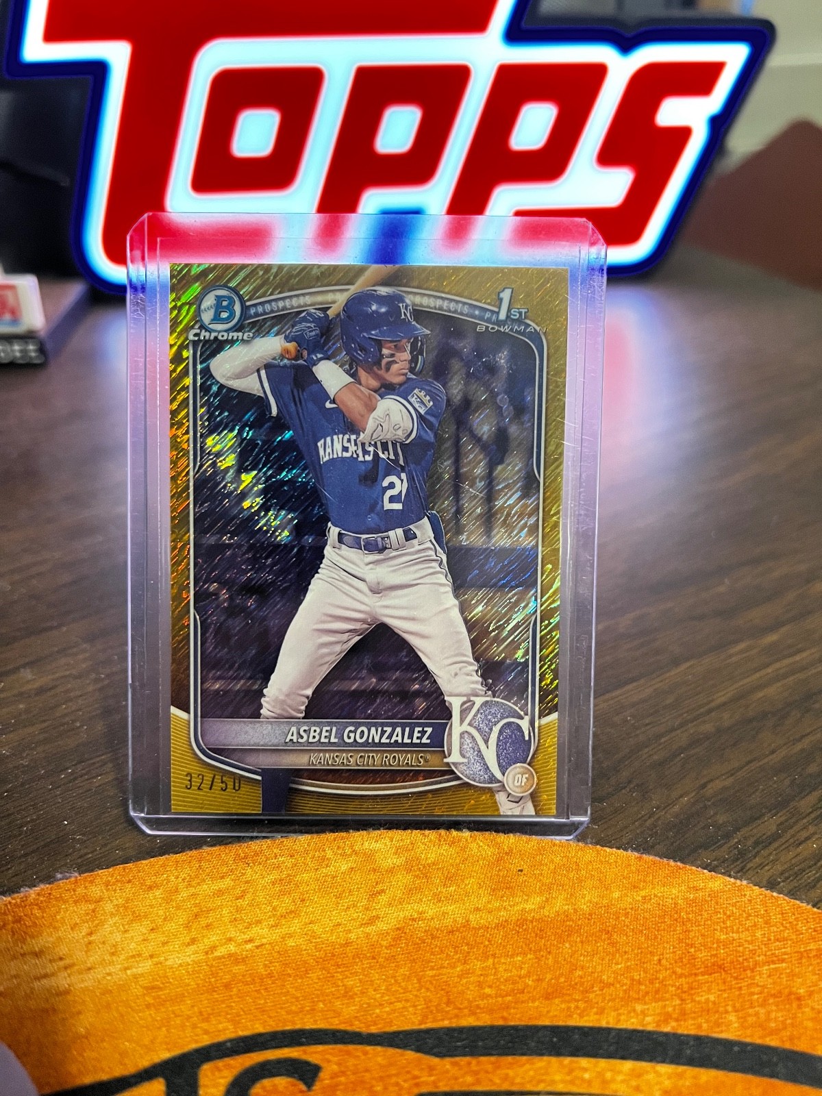 2025 Bowman - Chrome Prospects Asbel Gonzalez #BCP-4 Gold Shimmer Refractor /50