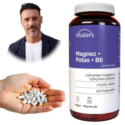 Vitaler's Magnesium 100 mg + Kalium 150 mg + B6 10 mg Muskelkrämpfe 120 Kapseln