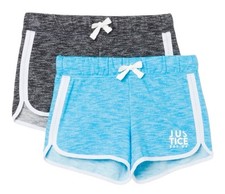 Justice Girls Dolphin Shorts Black/Turquoise Size 10 Cotton Logo 2 Pair Set