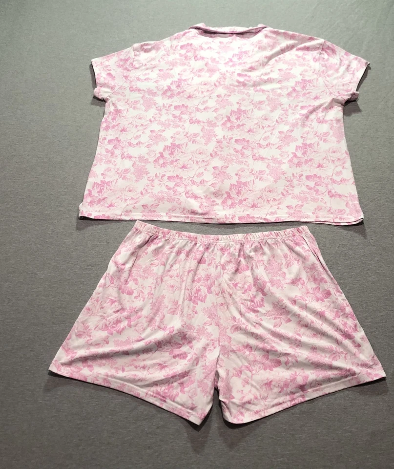Laura Ashley 2 Piece Sleepwear Womens L Feminine Pajama Flower Power Lounge Pink - Image 4 of 4