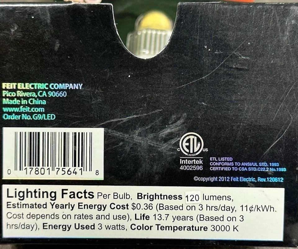 Feit Electric LED G9 / 20W LED Light Bulb 120V 3000K Warm White 120 Lumens - Image 3 of 3