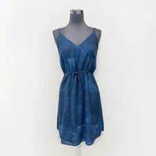 Aritzia Babaton Casimir Dress Women's XXS Blue Lightweight V-Neck Mini Spaghetti