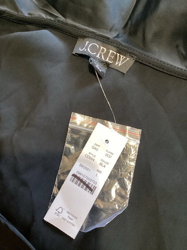 J. Crew Goldie Blouse Top Satin Long Sleeve Tie Neck Light Black L - Picture 4 of 6