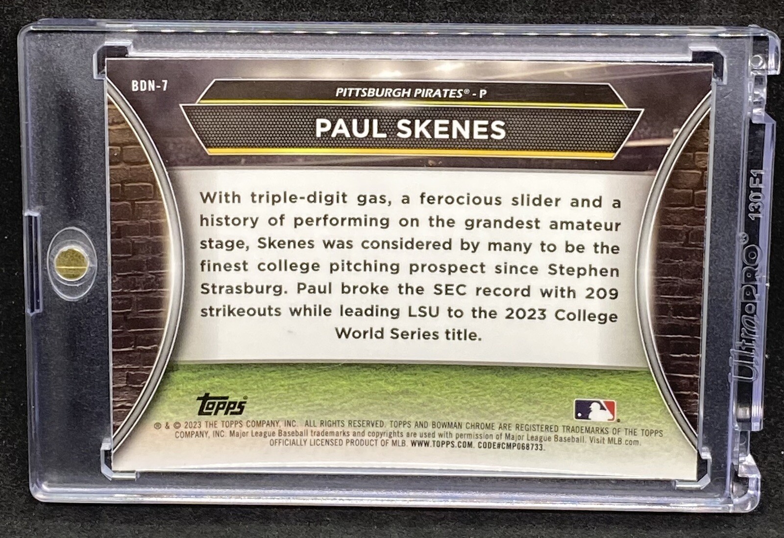 Paul Skenes RARE ROOKIE RC BOWMAN CHROME 1ST OVR INVESTMENT CARD SP PIRATES ROY view 4