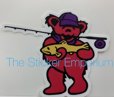 Gd Fly Fishing Bear Trout Reel Pole Phish Sticker Hiking Decal