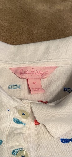 Lilly Pulitzer Poloshirt Damen Med. Poloshirt Mehrfarbig mit Fischstickerei - Bild 6 von 8