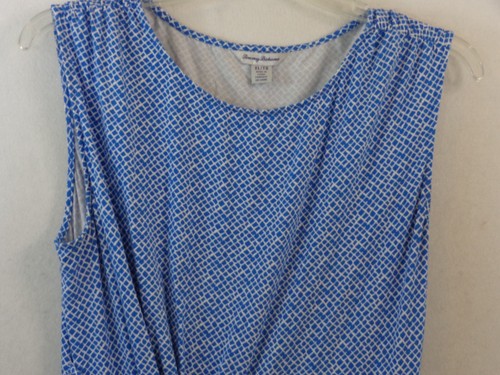 Tommy Bahama Dress Women's XL Blue White Faux Wrap Sleeveless - Picture 2 of 12