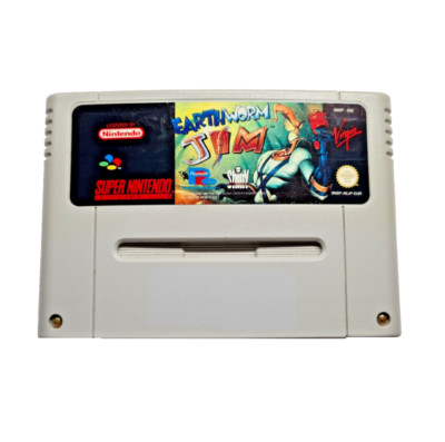 SNES Earthworm Jim Super Nintendo PAL Spiel Modul Game Cartridge gereinigt