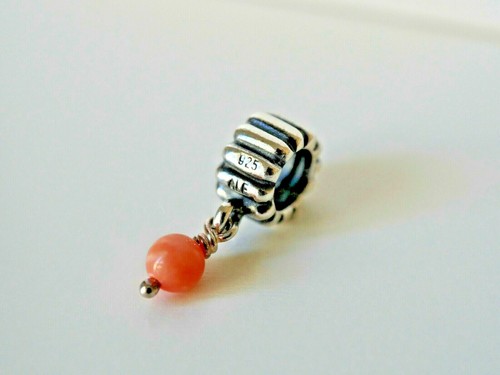 RARE PANDORA RETIRED Genuine Authentic Silver Charm bead Sept coral 79166 KO - Picture 4 of 4