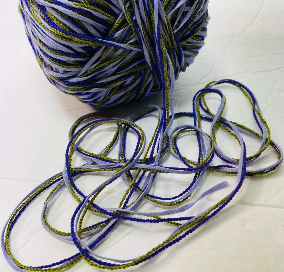 lucci Yarns Woolraytape Unit  of 1 WoundBallWool/Cotton Purple/Lavender/Olive - Image 3 of 4