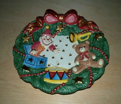 Fitz Floyd Toy Wreath 3D Christmas Canape Cookie Snack Plate
