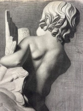 Ancient Drawing Academy Greece Antique Portrait Child with Goose Backless Louvres