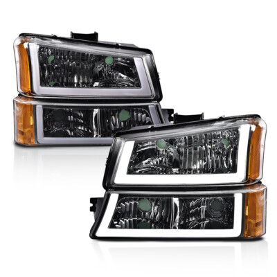 LED DRL Headlights For 2003-2006 Chevy Silverado & Avalanche – Left & Right Pair, Plug-and-Play Fit