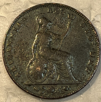 イギリス　ヴィクトリアファージング（1/4ペニー）1861年 NGCXF45BN イギリス・ヴィクトリア Farthing(1/4 Penny )銅貨 1861年 NGC