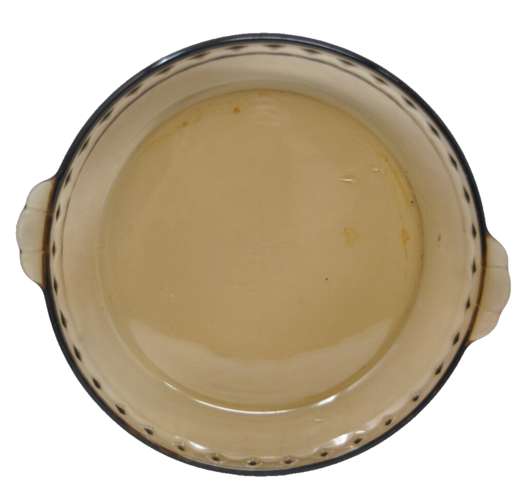 Vintage Pyrex Amber Glass Pie Oven Microwave Baking Dish 10” Corning USA