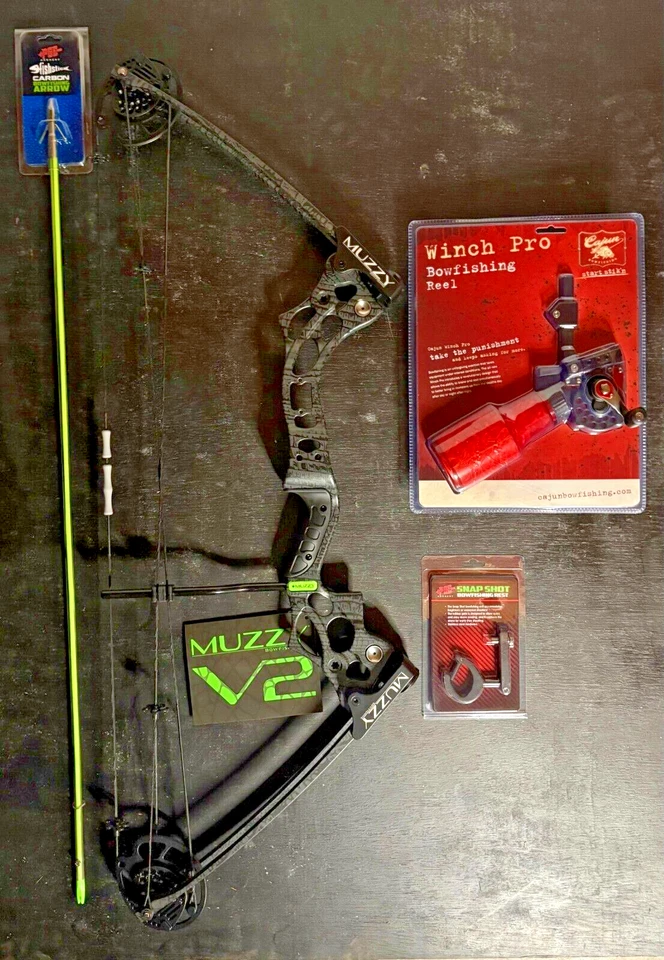 Muzzy V2 Bowfishing Bow Cajun Pacote Mão Direita Novo - Imagem 2 de 2