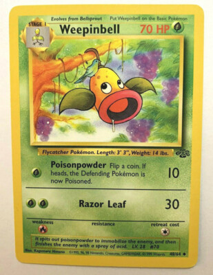 1995 weepinbell pokemon card value WEEPINBELL - Jungle Set - 48/64 - Uncommon - Pokemon Card - Unlimited - NM