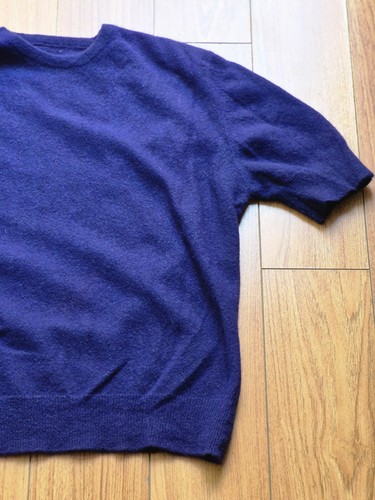 Vintage Cashmere Cute Blue Short Sleeve Women's Pullover Sweater Size S/M - Picture 18 of 22