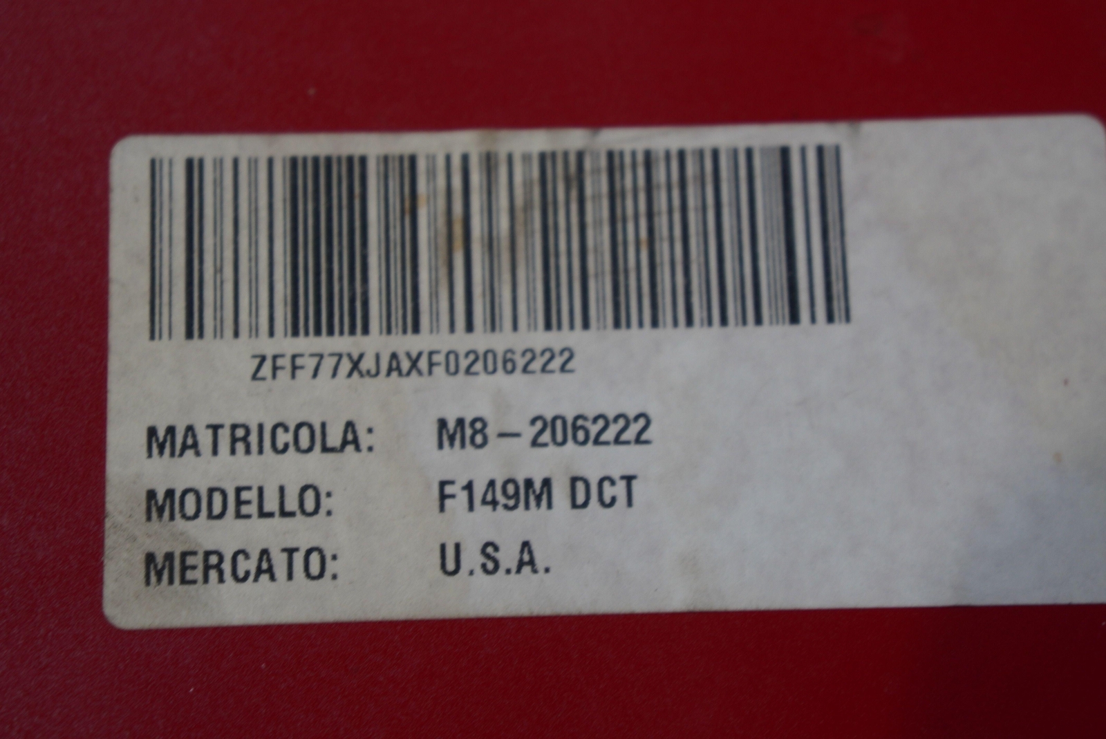 Front Right Passenger Door Shell 85037911 OEM Ferrari California T 2015-18