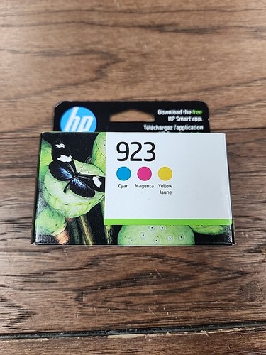 HP 923 Cyan Magenta Yellow Ink Set 6C3Y4LN Exp 2026 Genuine Sealed Retail Box