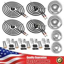 MP22YA Electric Range Burner Element Unit Set w/ Element Receptacle Kit Drip Pan