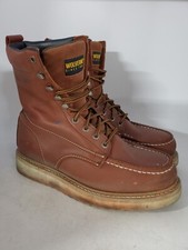 Wolverine W08525 Brown Lace Up Soft Toe Ankle Work Boots Men's Size 10EW