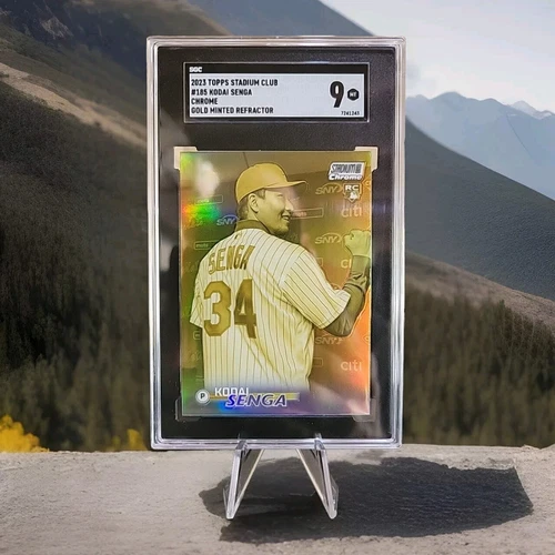 2023 Topps Stadium Club Chrome Gold Minted Refractor #185 Kodai Senga (RC) SGC 9