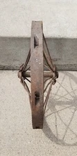 VTG ANTIQUE PRIMITIVE STEEL SPOKE WAGON WHEEL-BARROW CART IMPLEMENT FARM DECOR