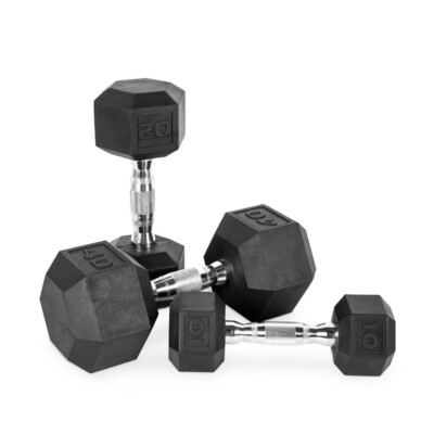 CAP Barbell, 25lb Rubber Hex Dumbbell, Single