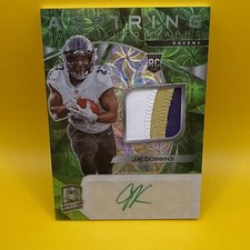 2020 J.K. DOBBINS Spectra Aspiring Neon Green Rookie Patch Auto RPA RC /35