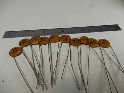 CDE Circle D .01uf 1KV Ceramic Disc Capacitors Qty 10 NOS