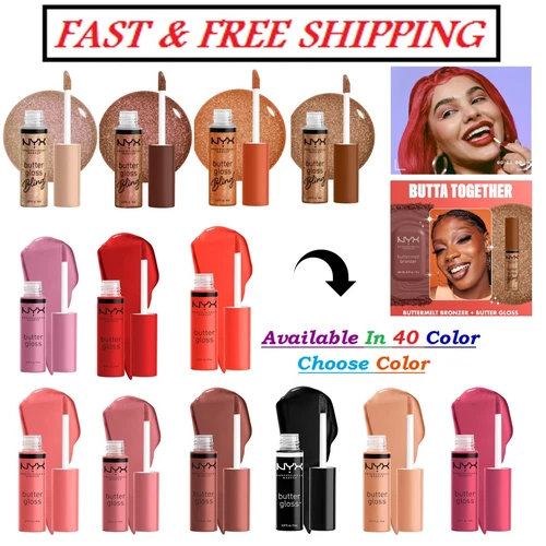 NYX PROFESSIONAL MAKEUP Butter Gloss,Non-Sticky Lip Gloss,0.27Fl oz,Choose Color