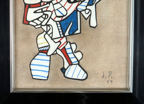 JEAN DUBUFFET / Awesome MIXED MEDIA DRAWING on PAPER SIGNED / Framed. 54 - Picture 7 of 13