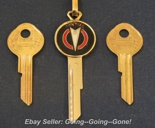 PONTIAC 18kt GOLD COLORCREST KEY BLANK SET IGN/TRK VTG KEYCHAIN B44 B45 1969-94