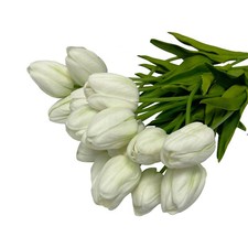 36 Pcs 15" White Tulips Artificial Flowers Silk Floral Wedding Bouquet D cor