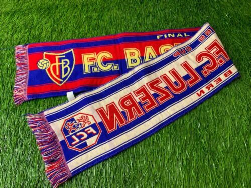 BASEL SWISS VS. LUZERN 2007 FINAL SWISS CUP RARE FOOTBALL SOCCER MATCH SCARF - Picture 1 of 4