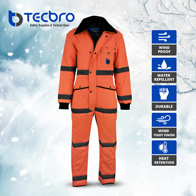 Hi-Vis Tecbro Chill Bloc Insulated Coverall Extreme Cold Weather Freezer Suit 
