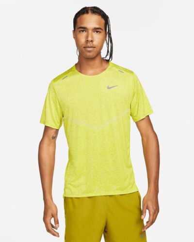 Nike Reflective Running Top T-Shirt Breathe Rise 365 CZ9184-308 Med Homme - Photo 1 sur 4