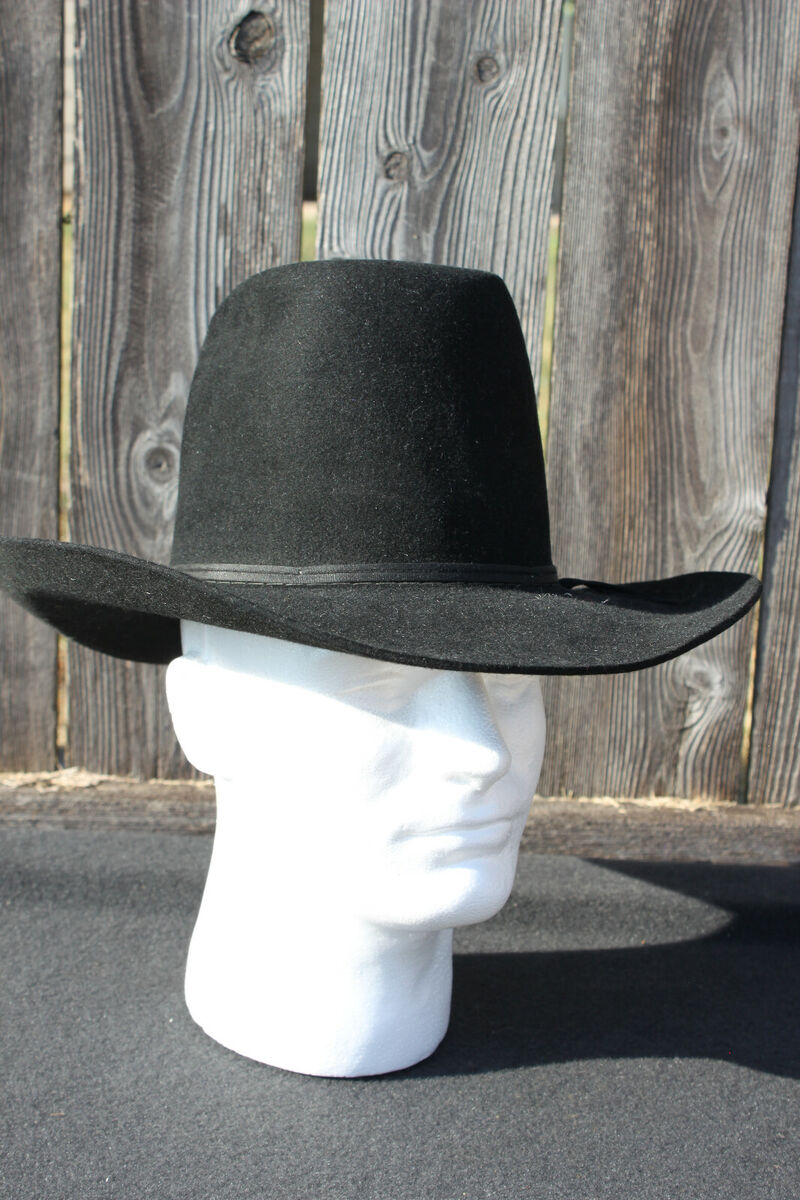 Vintage American Hat Company 6 7/8 Black Felt Cowboy Hat Vintage American Hat Company 6 7/8 Black Felt Cowboy Hat