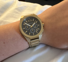Armani Exchange Gold Chronograph Quartz Wrist...