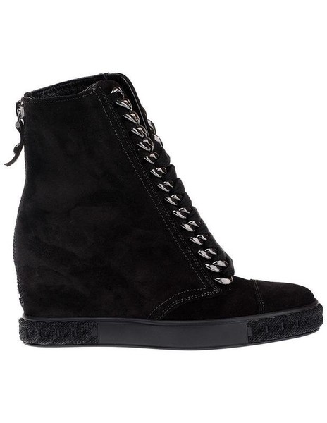 Women Casadei Boots Black Suede 35.5