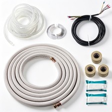 Weatherproof Insulated Mini Split Line Set 25Ft 1/4" 3/8" For AC Unit Connection