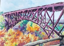 Letchworth State Park Watercolor Original Signed By Mayte Sosa. 9x12