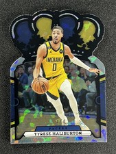4/4 ≈1/1 2023-24 Panini Crown Royale Tyrese Haliburton #69 Die Cut Black Crystal