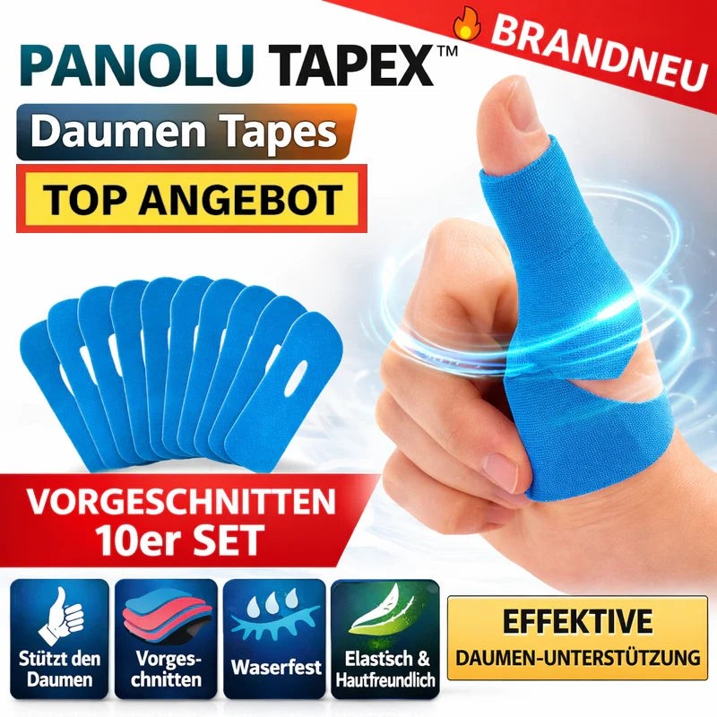 PANOLU TAPEX™ Daumen Tapes Daumen Bandage Kinesiotapes vorgeschnitten 10er Set