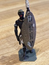 BRITAINS RE PAINTED ZULU WAR ZULU WARRIORS with SPEAR  Shield
