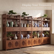 Wood Display Shelf - Floor Standing Multi-Layer Organizer for Collectibles